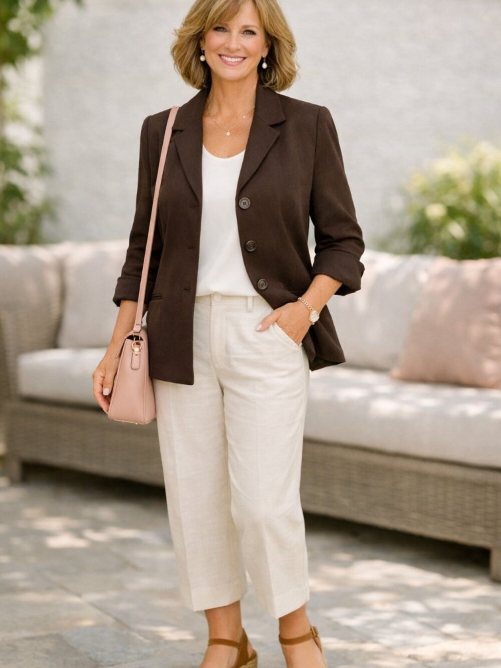 Le Suit Tailored 3 Button Dark Brown Women's Blazer 90’s Vintage Size 6 Petite
